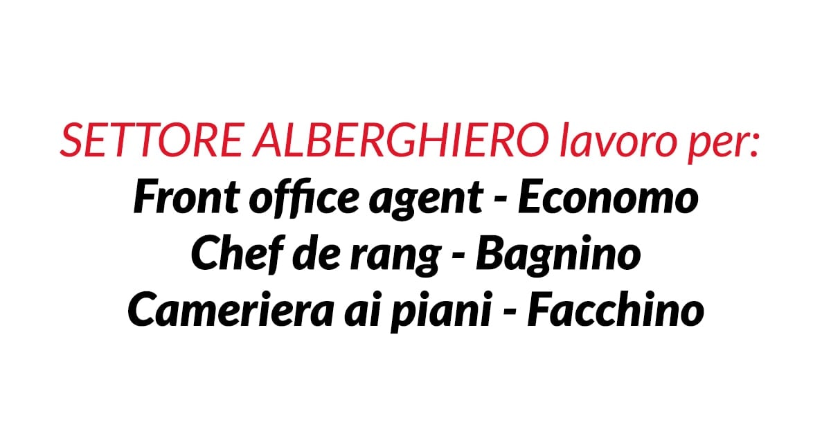 lavoro SETTORE ALBERGHIERO - EIGHT HOTEL PORTOFINO