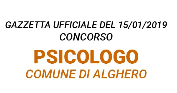 concorso Psicologo comune di Alghero