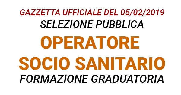 Concorso OSS Operatore socio sanitario Treviso GU n.10 del 05-02-2019