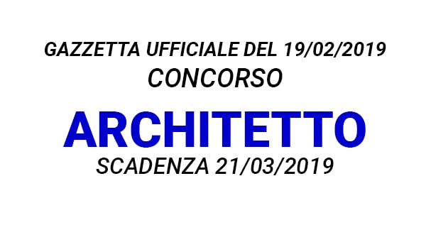 Concorso per Architetto Modena GU n.14 del 19-02-2019
