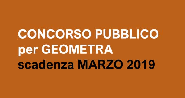 CONCORSO PUBBLICO per GEOMETRA MARZO 2019 Piemonte