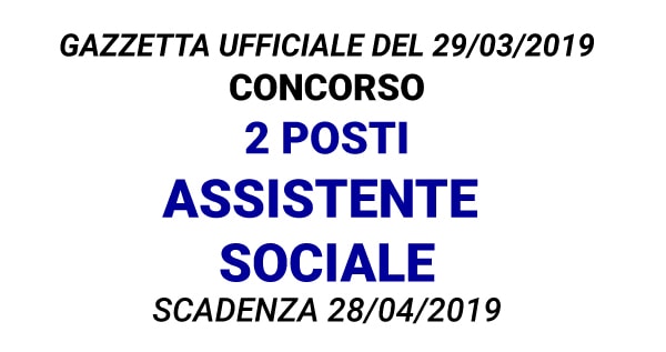 Concorso 2 posti Assistente Sociale Pesaro