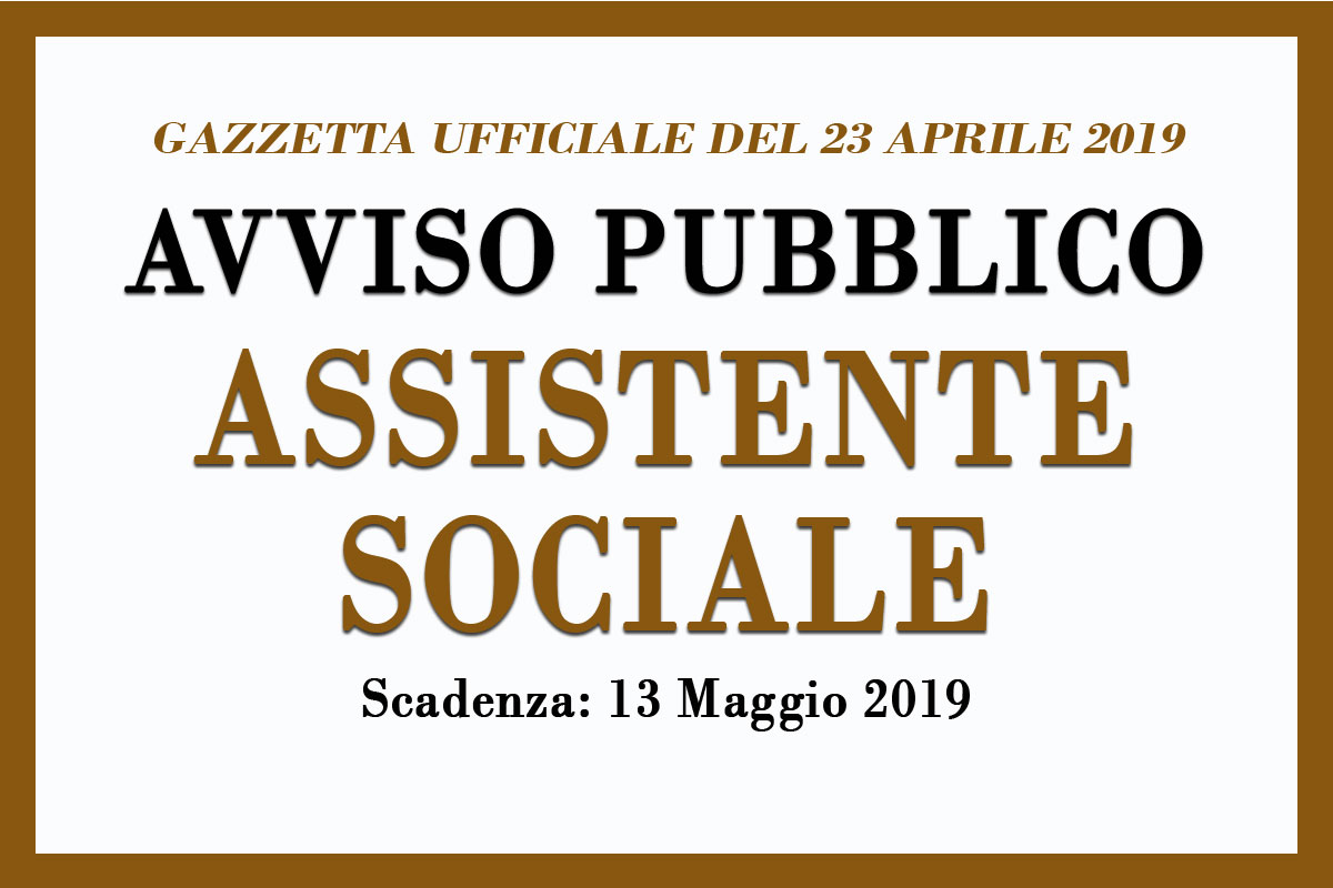BANDO PER ASSISTENTE SOCIALE MILANO APRILE 2019