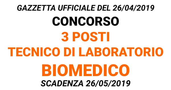 Concorso 3 posti Tecnico laboratorio biomedico Ospedale Cardarelli di Napoli