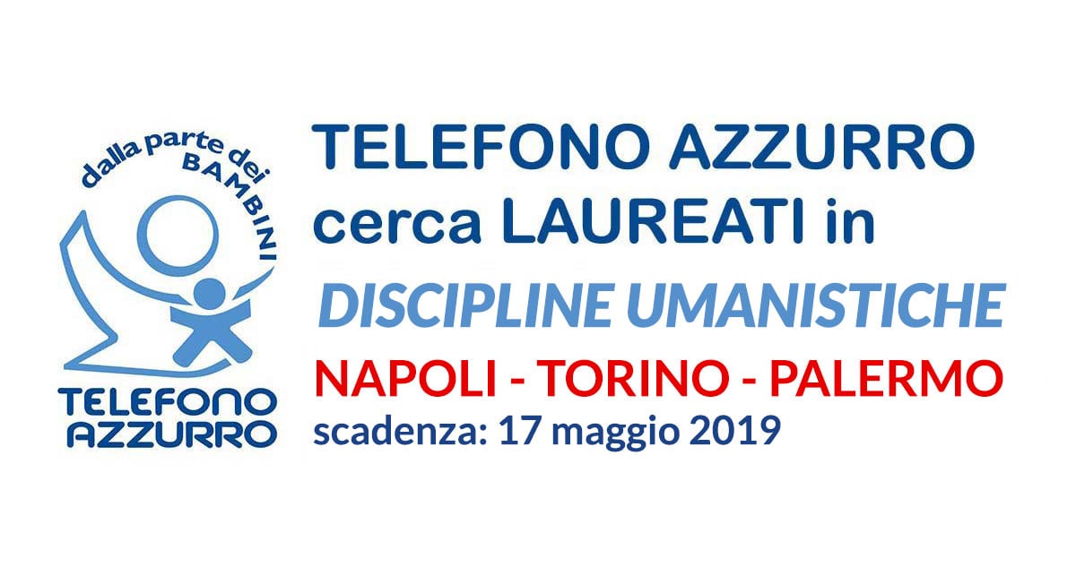 TELEFONO AZZURRO lavoro MAGGIO 2019 NAPOLI TORINO e PALERMO
