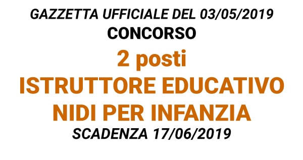 Concorso 2 posti ISTRUTTORE EDUCATIVO NIDI INFANZIA Parma