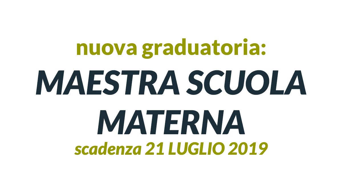 MAESTRA scuola MATERNA nuova gradutoria MARCHE 2019