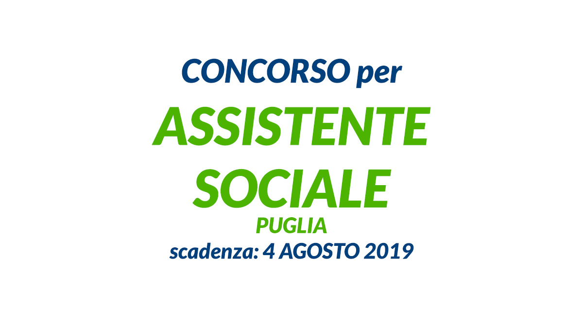 ASSISTENTE SOCIALE concorso regione PUGLIA Rodi Garganico 2019