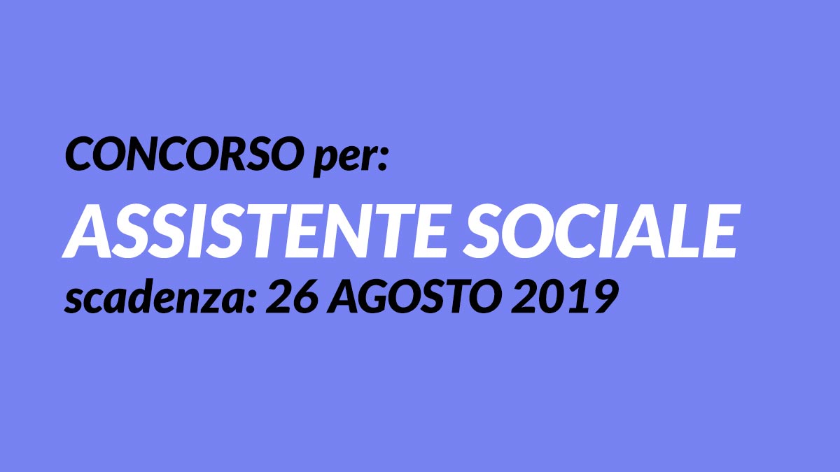 ASSISTENTE SOCIALE CONCORSO PUBBLICO Vignate 2019