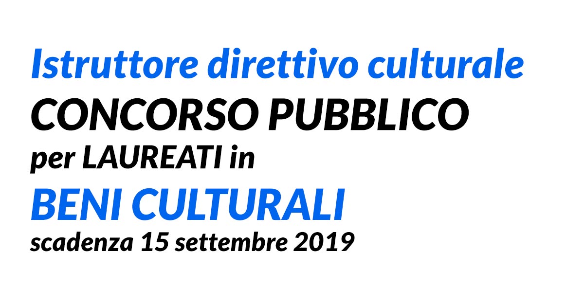 Istruttore direttivo culturale CONCORSO PUBBLICO SESTU 2019 