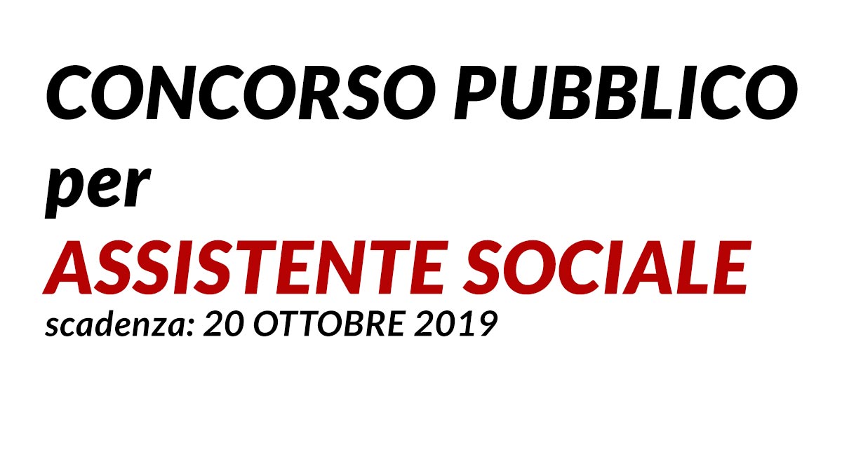 ASSISTENTE SOCIALE concorso settembre 2019 comune di BESSUDE