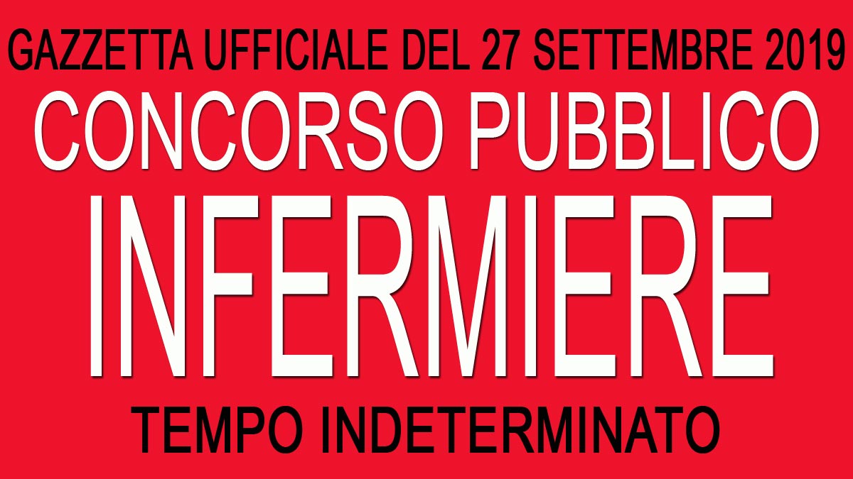 INFERMIERE CONCORSO PUBBLICO MILANO GU 77 del 27-09-2019