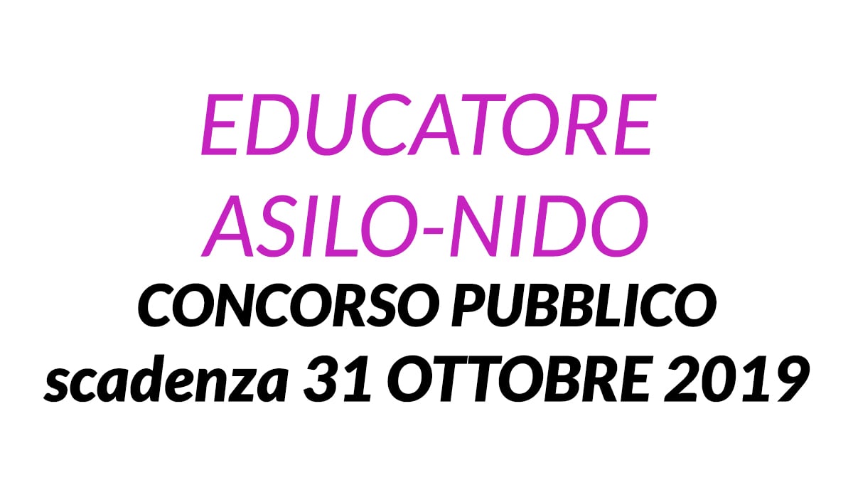 EDUCATORI ASILI-NIDO concorso Comune di Cantù 2019