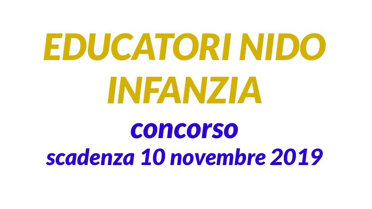 EDUCATORI NIDO INFANZIA concorso CATTOLICA 2019