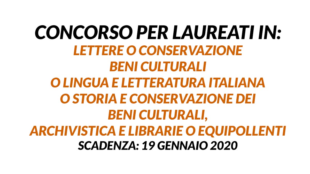 BENI CULTURALI LETTERATURA ITALIANA o STORIA concorso 2020 Calabria
