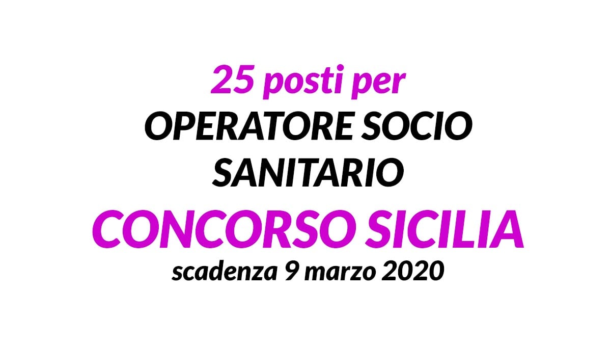 25 OSS concorso pubblico 2020 SICILIA