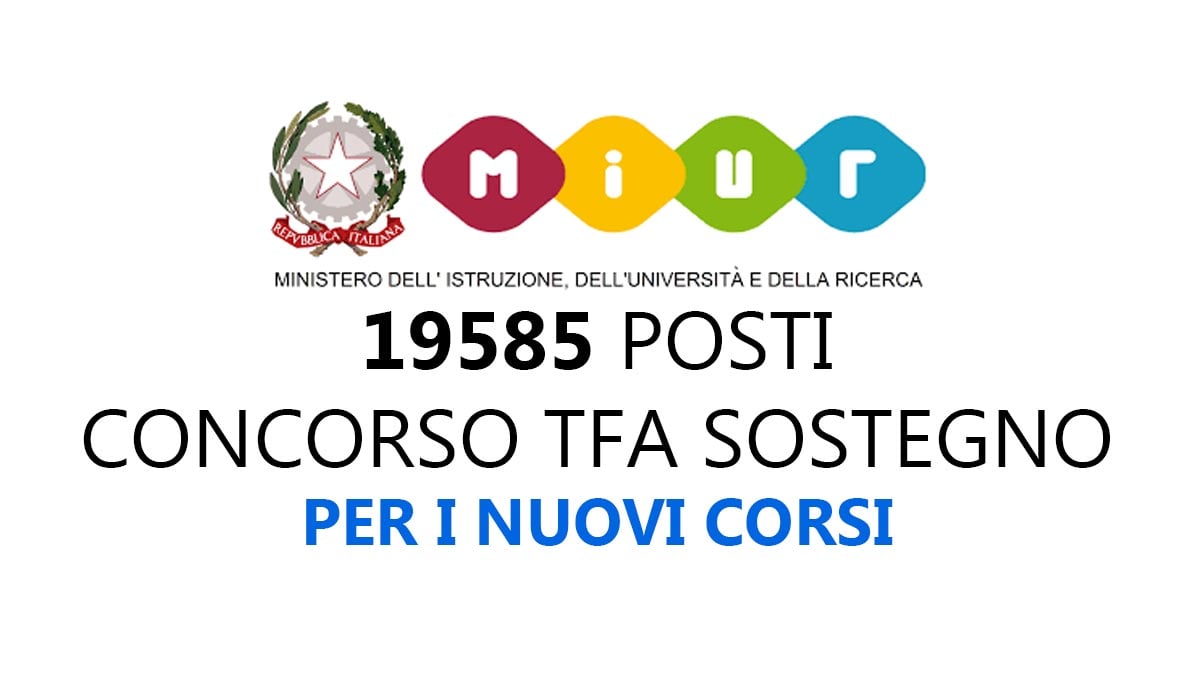 19585 posti CONCORSO TFA Sostegno per i nuovi corsi 2020