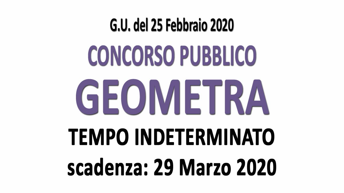GEOMETRA concorso pubblico GU n.17 del 28-02-2020