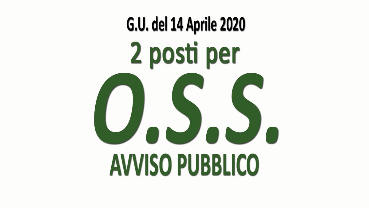 2 O.S.S. avviso pubblico GU n.30 del 14-04-2020