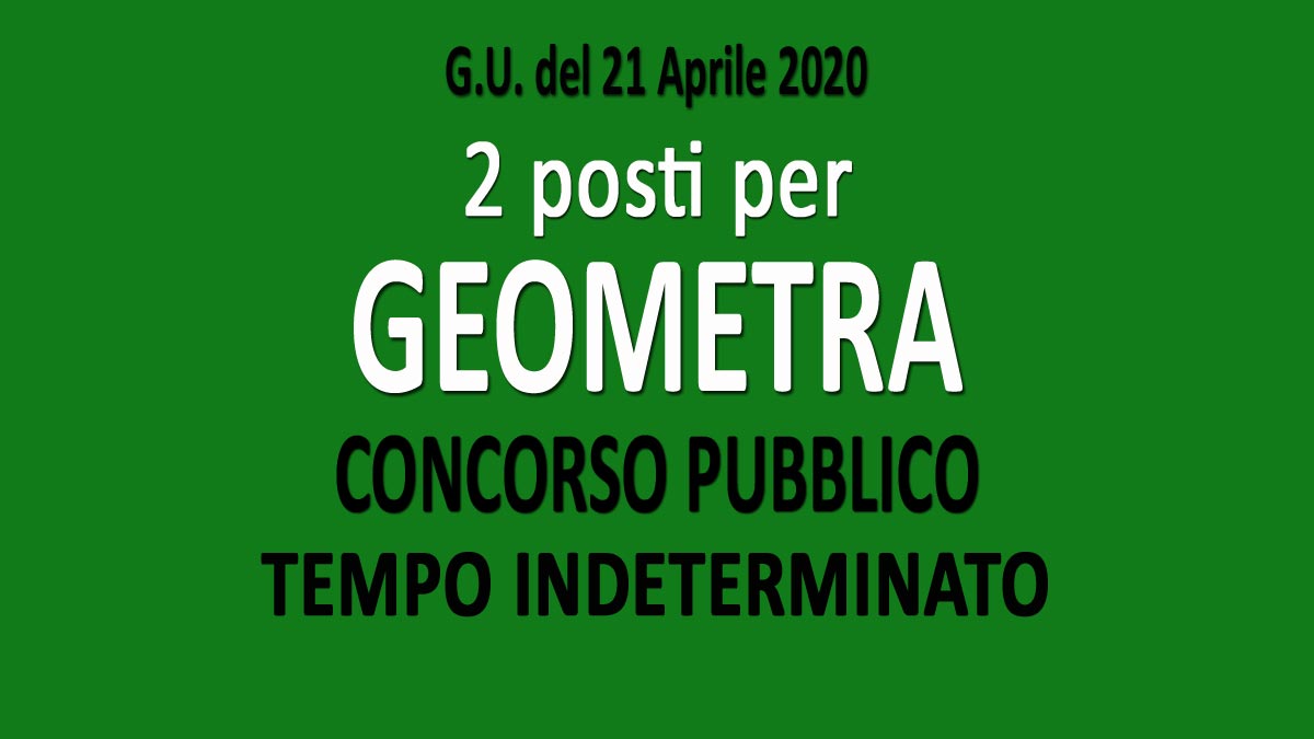 2 GEOMETRI concorso pubblico GU n.32 del 21-04-2020