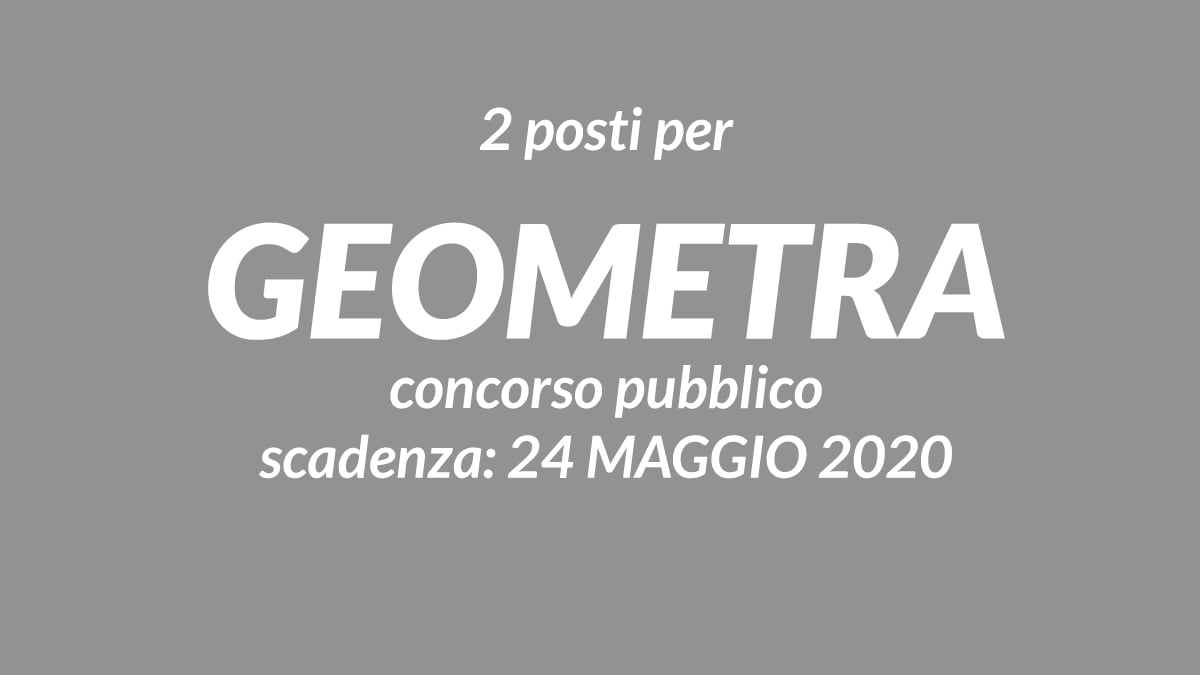 2 posti per GEOMETRA concorso pubblico AUSL Modena