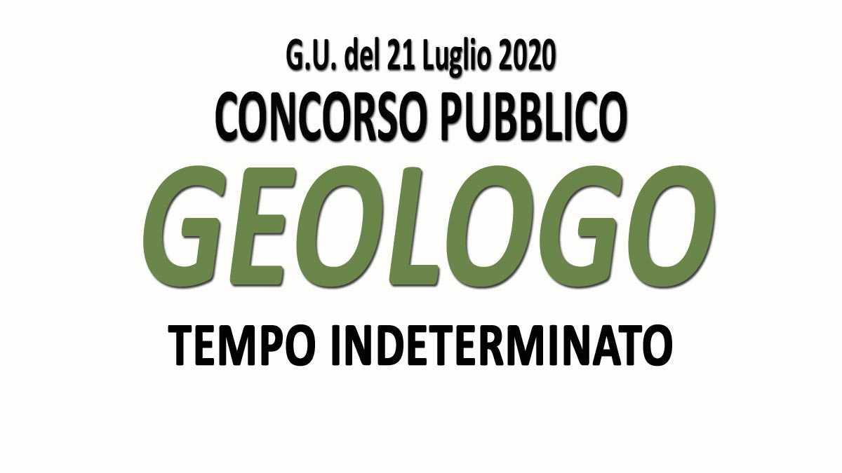 GEOLOGO concorso pubblico GU n.56 del 21-07-2020