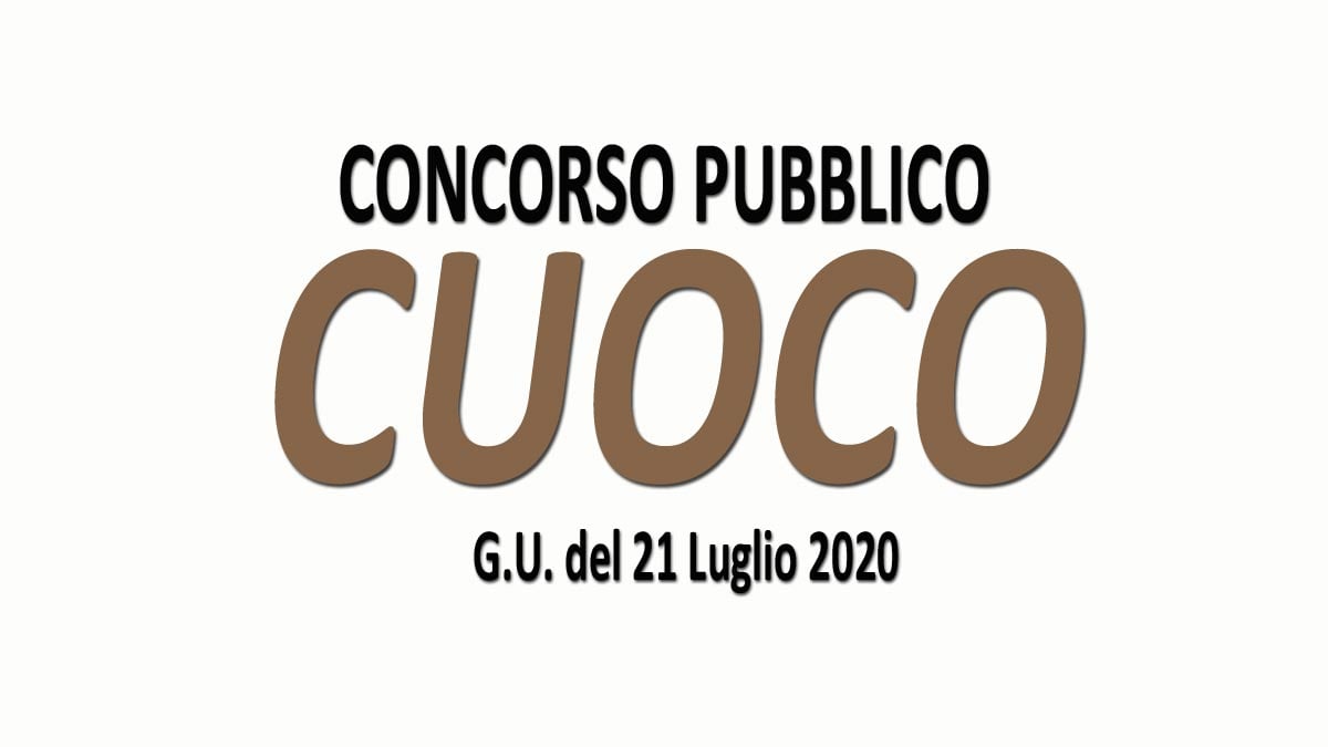 CUOCO concorso pubblico GU n.56 del 21-07-2020