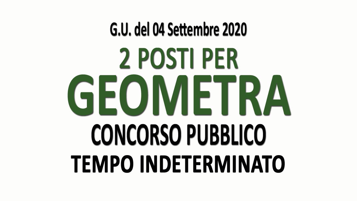 2 GEOMETRI concorso pubblico GU n.69 del 04-09-2020
