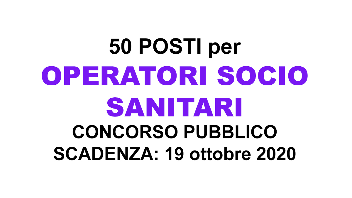 50 OPERATORI SOCIO SANITARI nuovo CONCORSO PUBBLICO ALTAVITA ottobre 2020