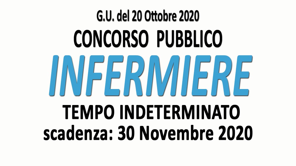 INFERMIERE concorso pubblico GU n.82 del 20-10-2020