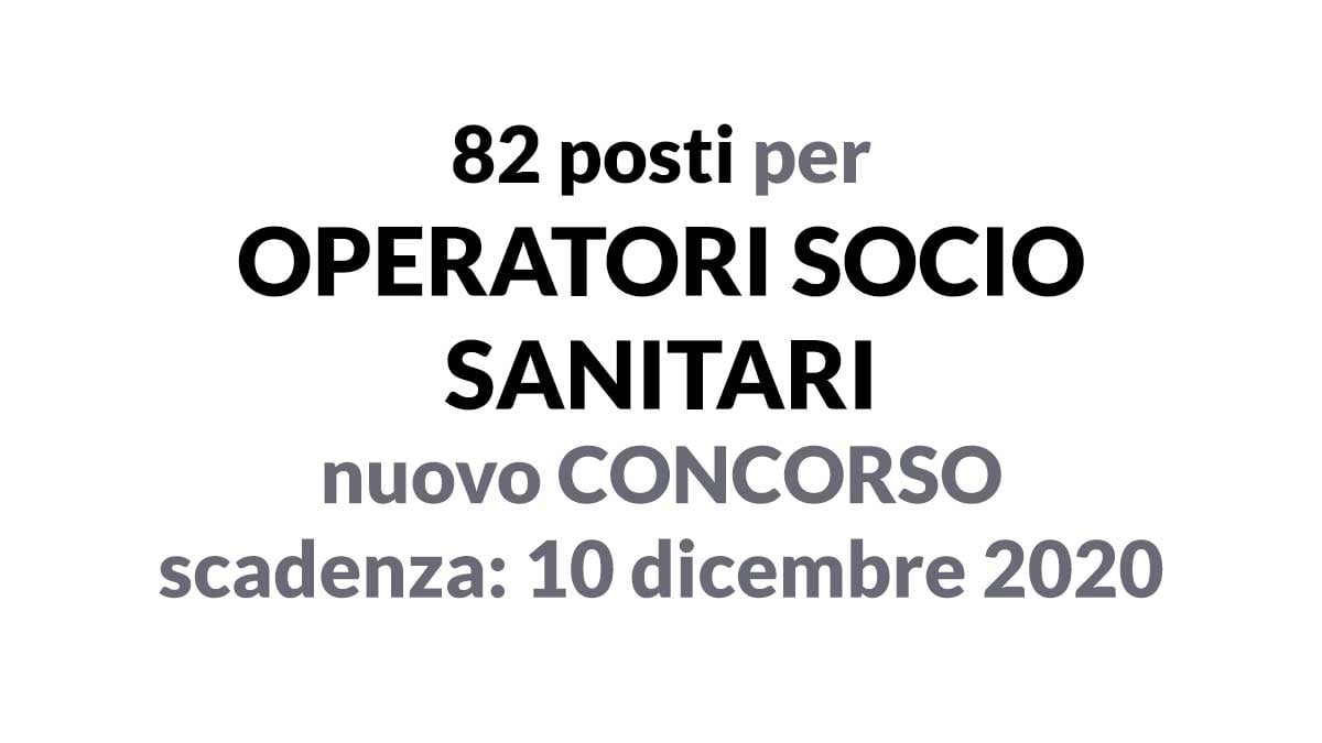 82 POSTI PER OPERATORI SOCIO SANITARI NUOVO CONCORSO 2020
