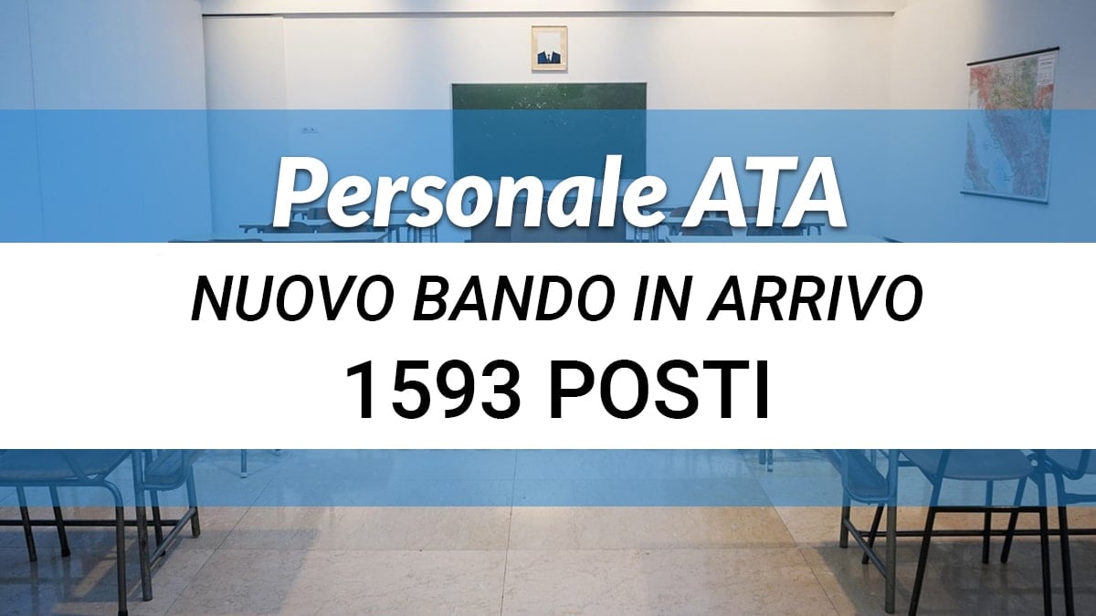 Personale ATA, bando in arrivo per 1593 posti