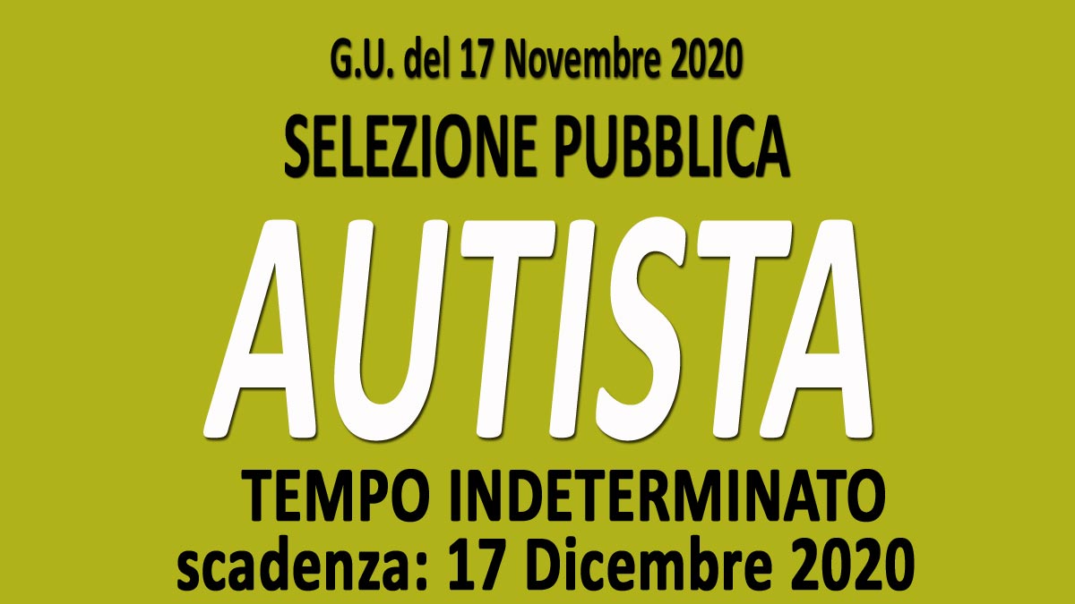AUTISTA SCUOLABUS selezione pubblica GU n.90 del 17-11-2020