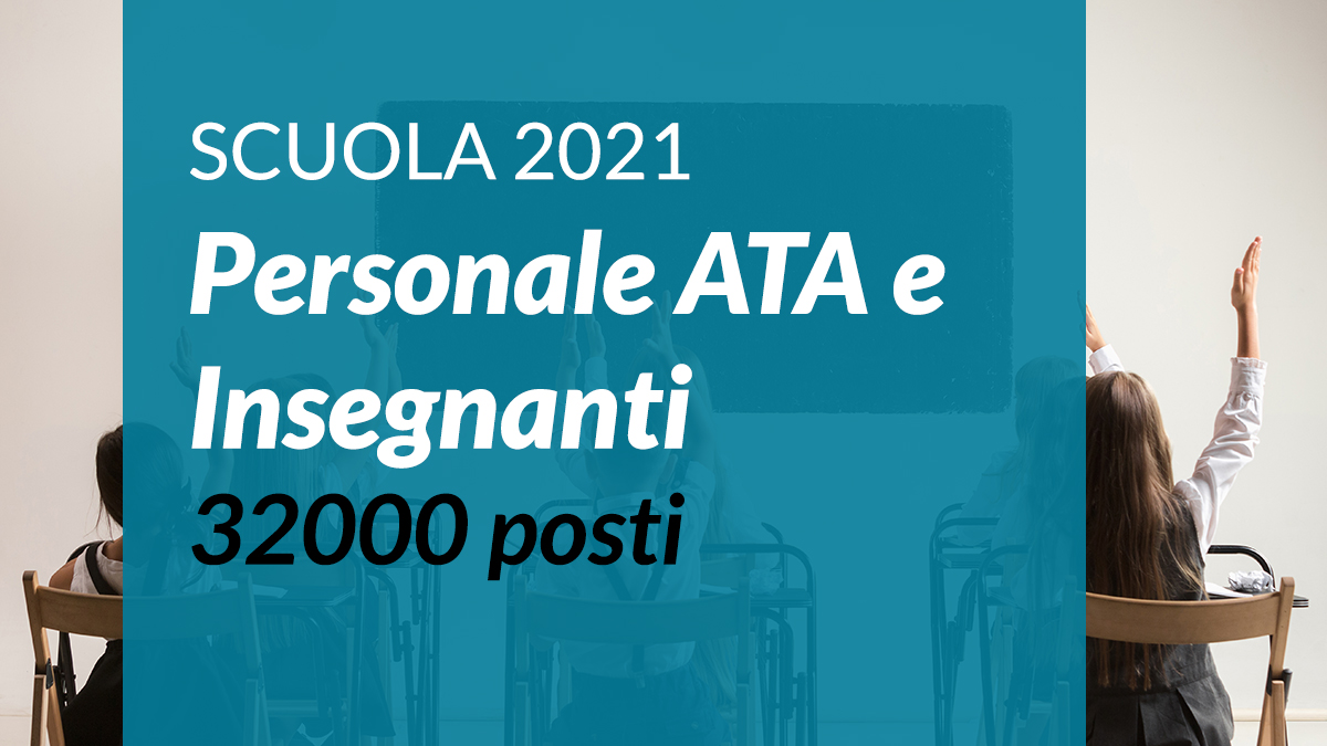 32000 posti in più per PERSONALE ATA e DOCENTI, LEGGE di BILANCIO 2021