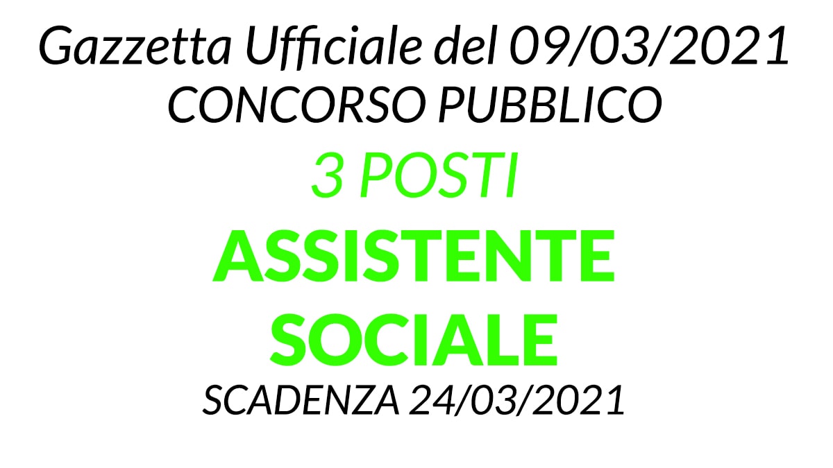 Concorso 3 posti Assistente Sociale Comune di Perugia