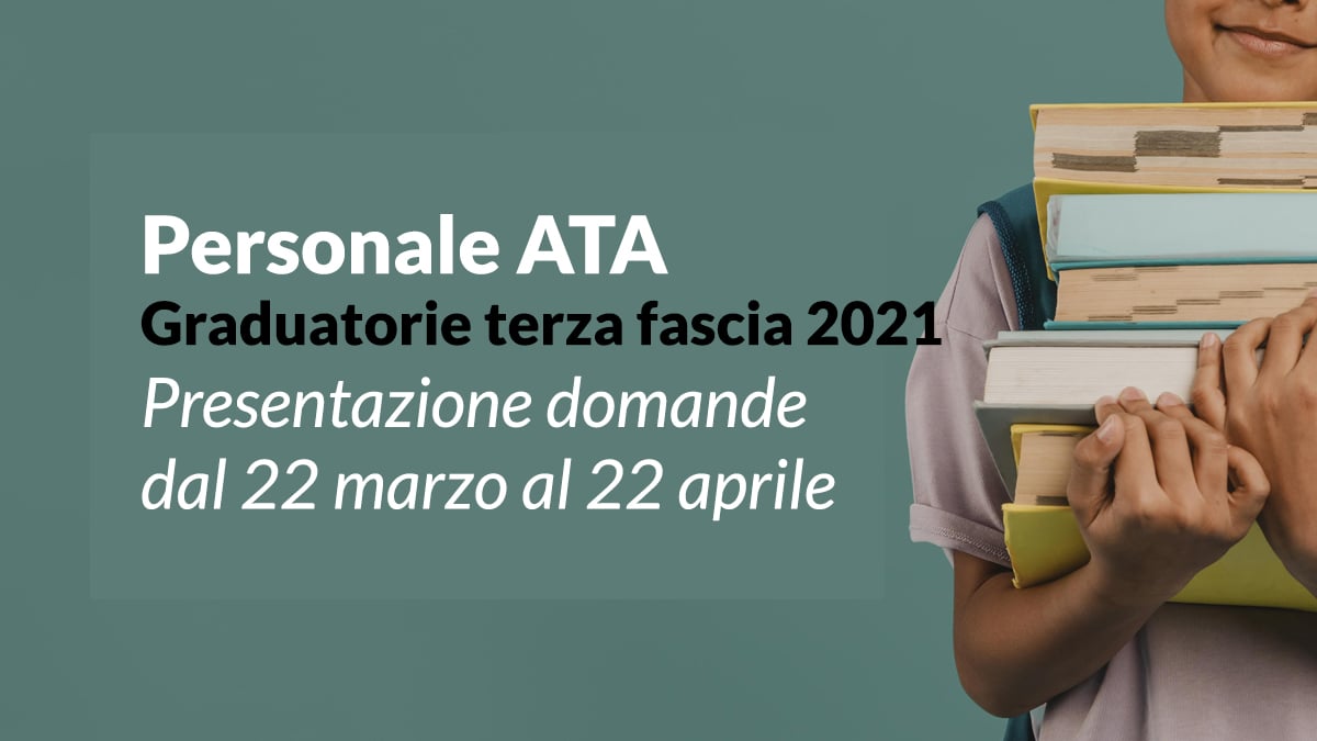 Presentazione domande dal 22 marzo al 22 aprile, Graduatorie ATA terza fascia 2021