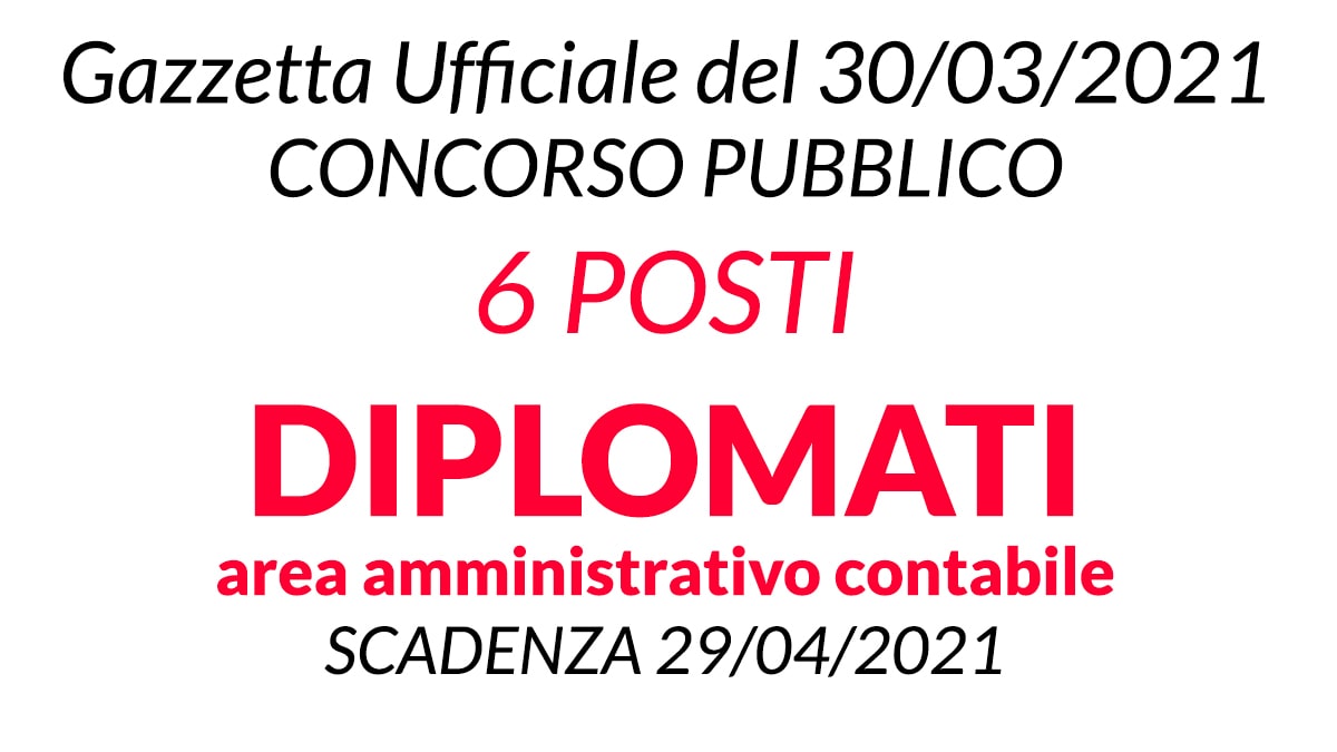 Concorso 6 posti per Diplomati, settore amministrativo contabile Comune di Cittadella
