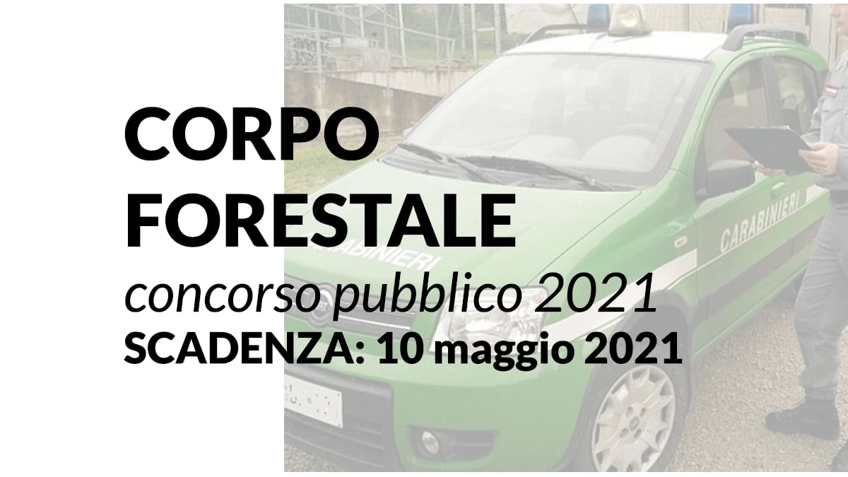Uscito il bando CORPO FORESTALE NUOVO CONCORSO 2021 Carabinieri