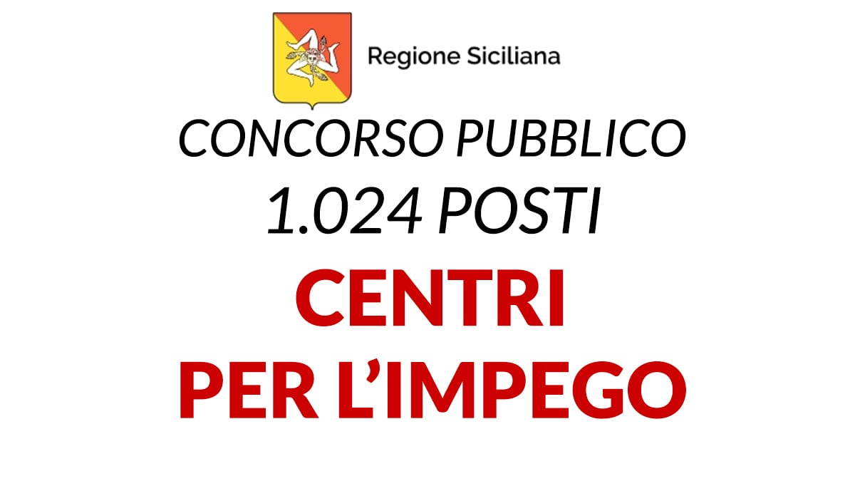 Maxi-concorso: 1024 posti nei Centri per l’impiego Regione Sicilia