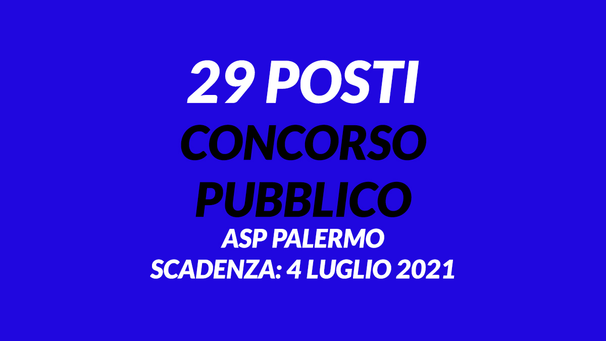 29 posti CONCORSO PUBBLICO PALERMO 2021