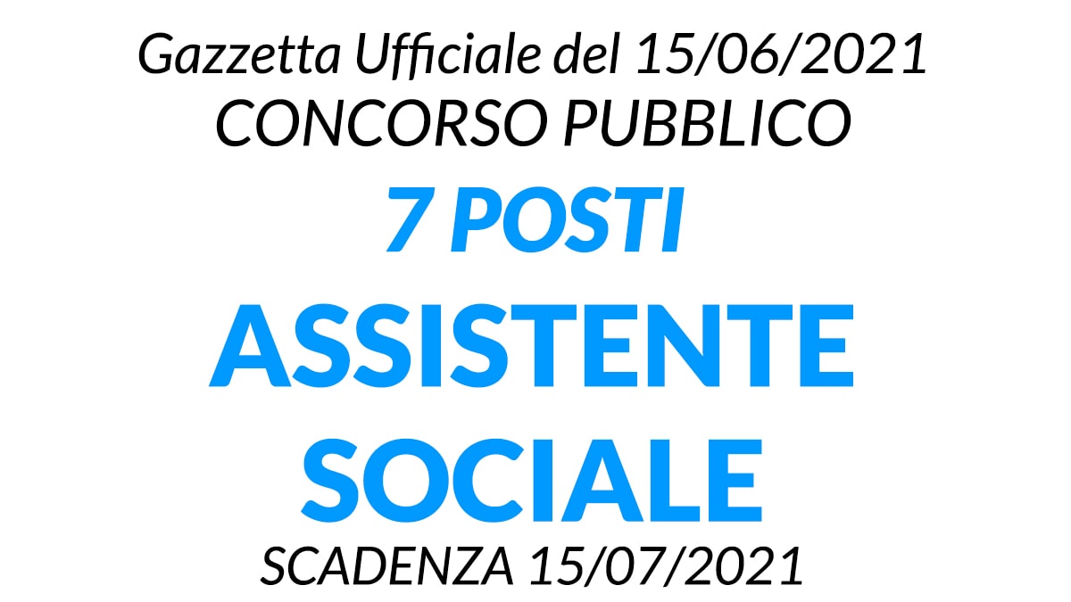 7 posti Assistente Sociale Comune di Bondeno Ferrara