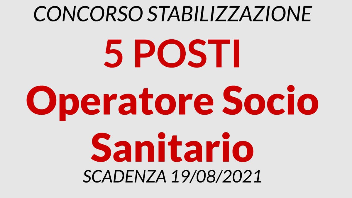 Concorso 5 posti OSS Operatore Socio Sanitario AULSS 3 Veneto