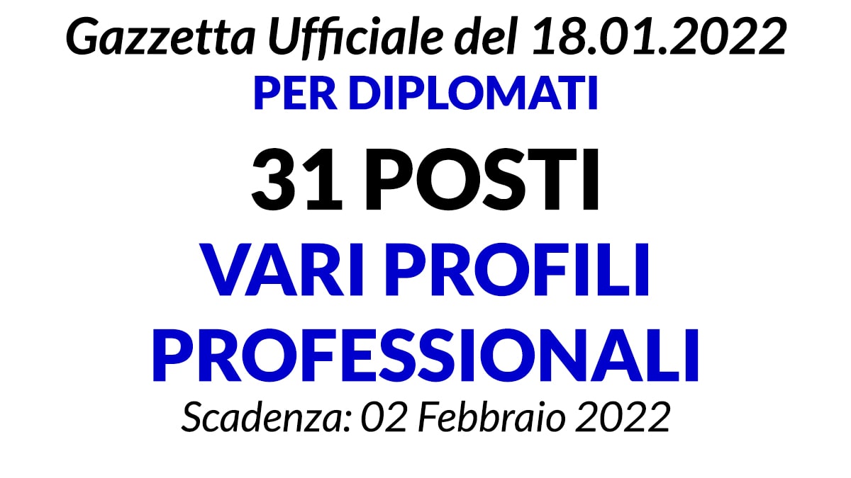 31 posti nuovo concorso per diplomati ARPAL Regione Puglia