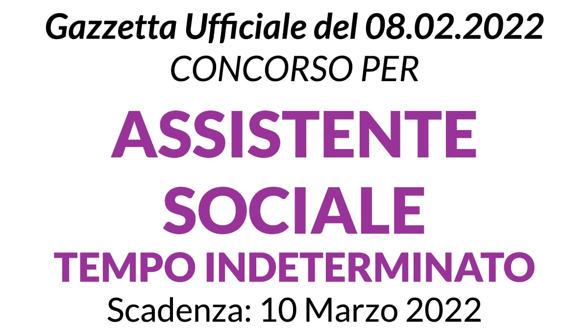 Concorso per ASISTENTE SOCIALE provincia di Brescia GU n.11 del 08-02-2022