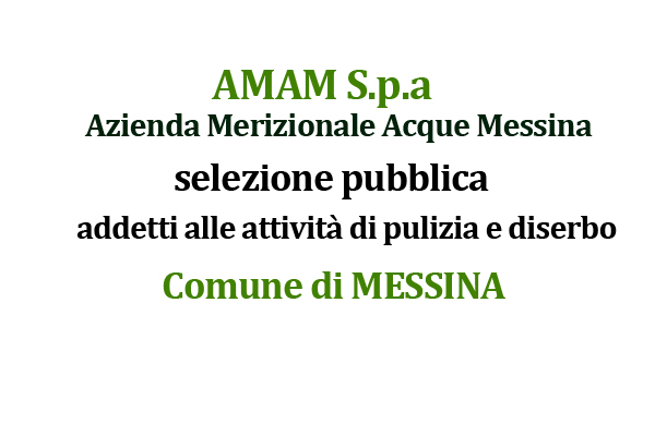 Azienda Meridionale Acque Messina seleziona addetti alle attività  di pulizia e diserbo