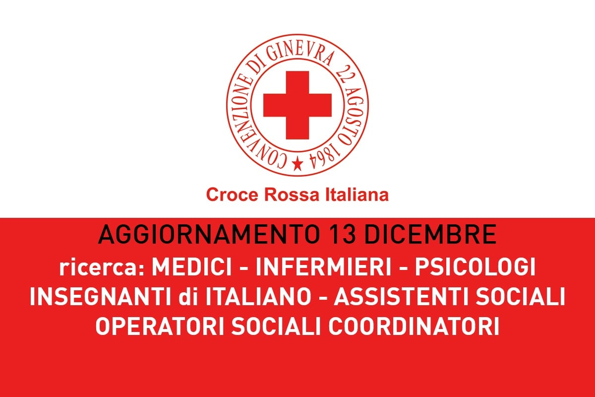 DICEMBRE nuove offerte di LAVORO presso la Croce Rossa Italiana di ROMA