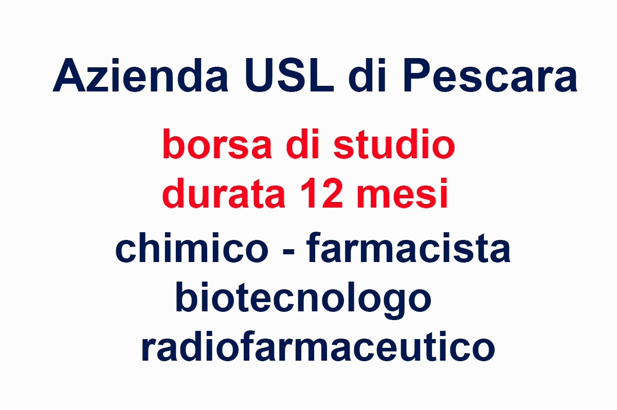 Concorso chimico, farmacista, biotecnologo Azienda sanitaria locale di Pescara