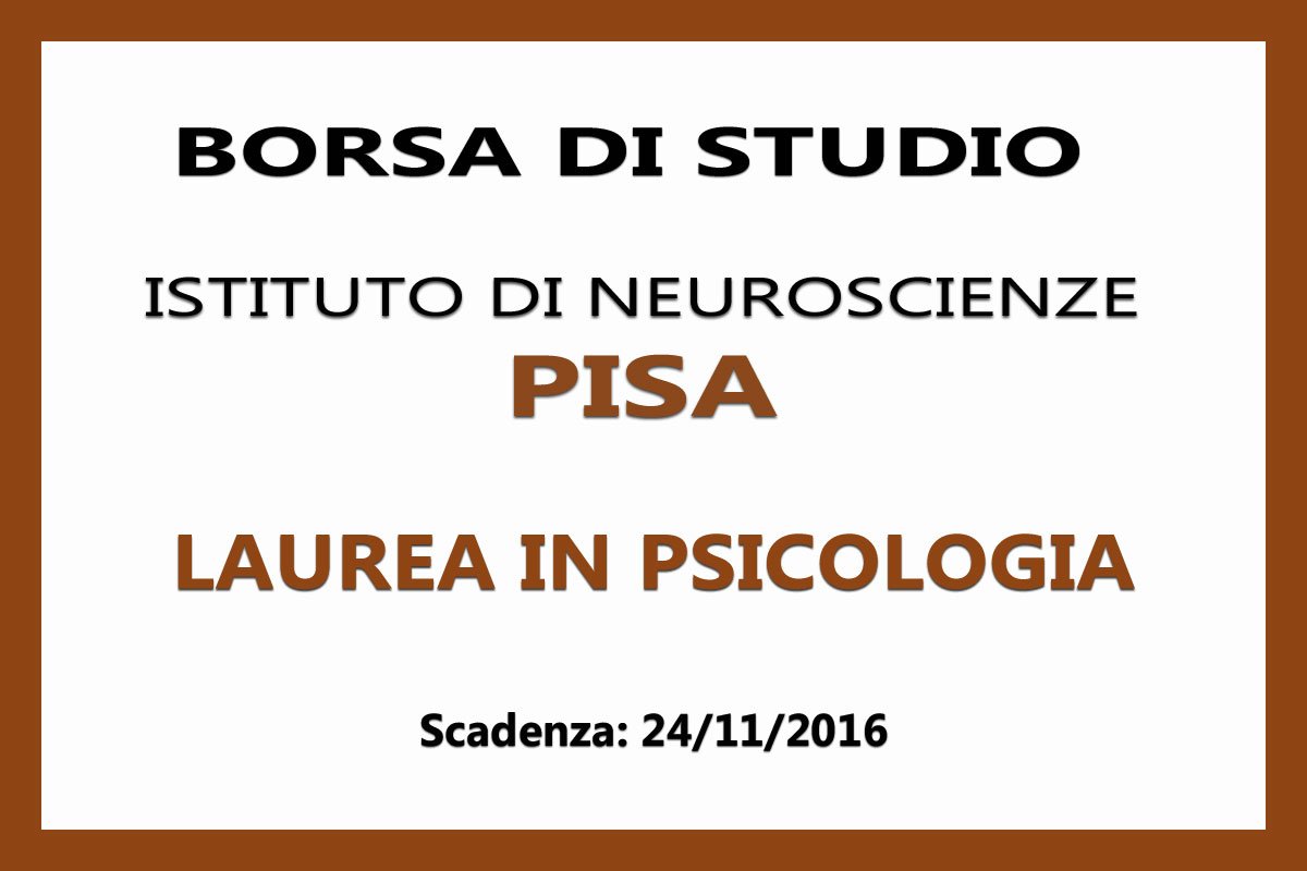 PISA: borsa di studio per LAUREATI in PSICOLOGIA