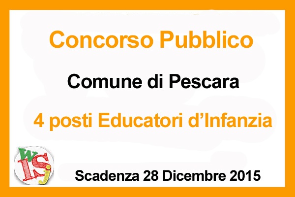 Pescara, concorso per Educatori dâ€™infanzia