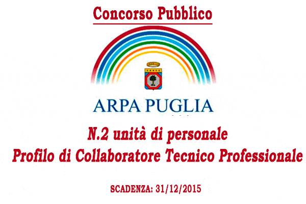 Puglia, Concorso per 2 posti come Collaboratore Tecnico Professionale